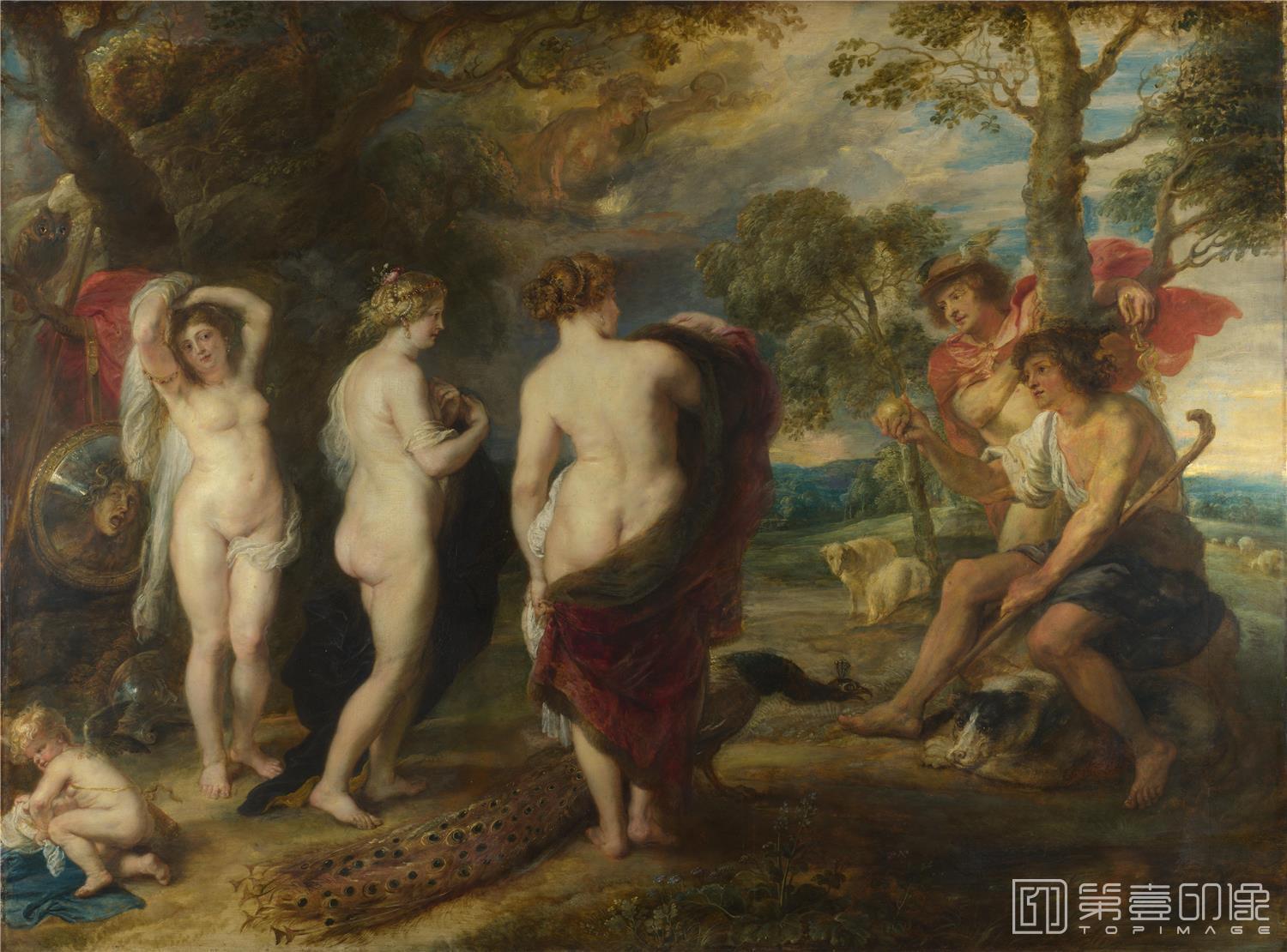 油画-大英博物馆藏画-Peter Paul Rubens - The Judgement of Paris-1928